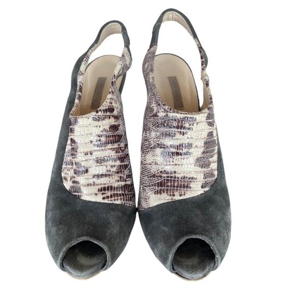 Uterque snakeskin suede slingback heels - Picture 4 of 10